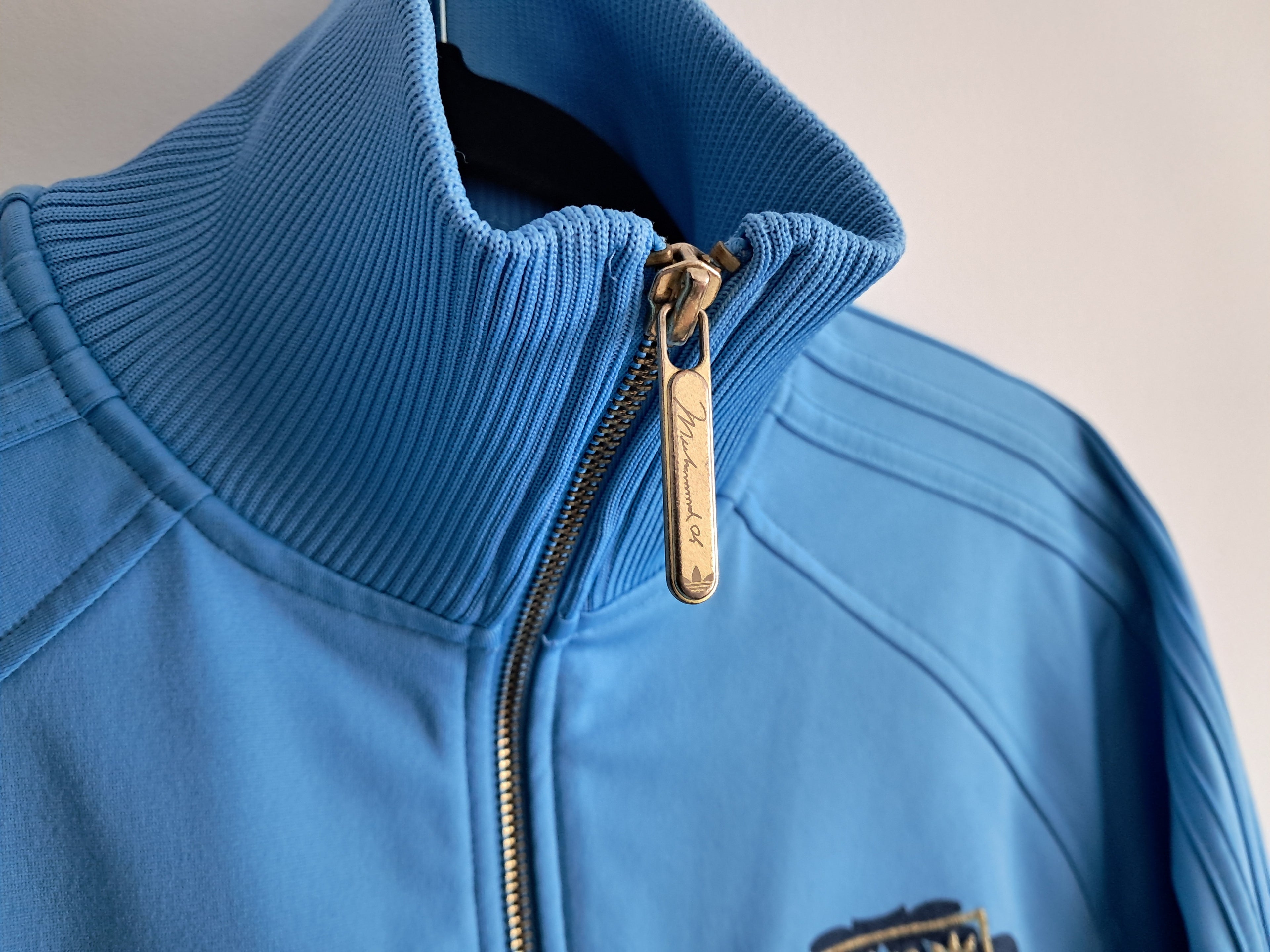 adidas x Muhammad Ali EAB TT Jacket S Rare Vintage Values Dedication Blue GOAT