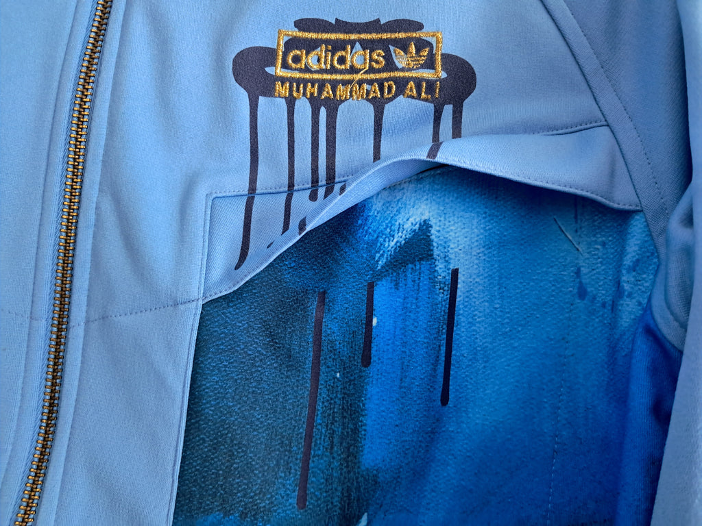adidas x Muhammad Ali EAB TT Jacket S Rare Vintage Values Dedication Blue GOAT