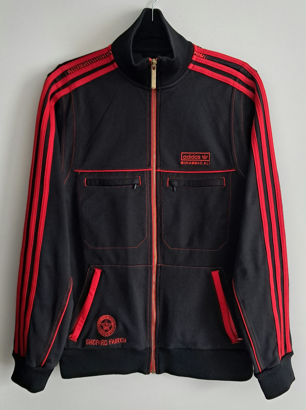 adidas x Muhammad Ali Shepard Farey TT Jacket S Rare Vintage Conviction Red Obey